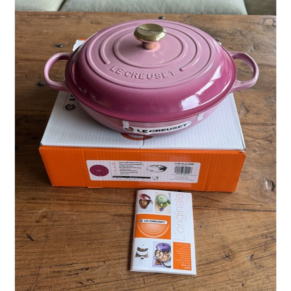 Le Creuset Signature Enameled Cast Iron Shallow Braiser 3.5 qt. 11.75" Berry NEW